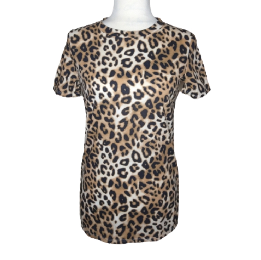 PINK Victoria Secret Leopard Print T Shirt Size XS